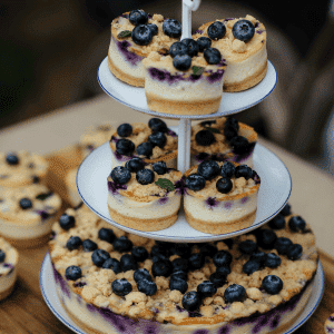Cheesecake crumble borůvka