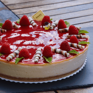 Malinový cheesecake